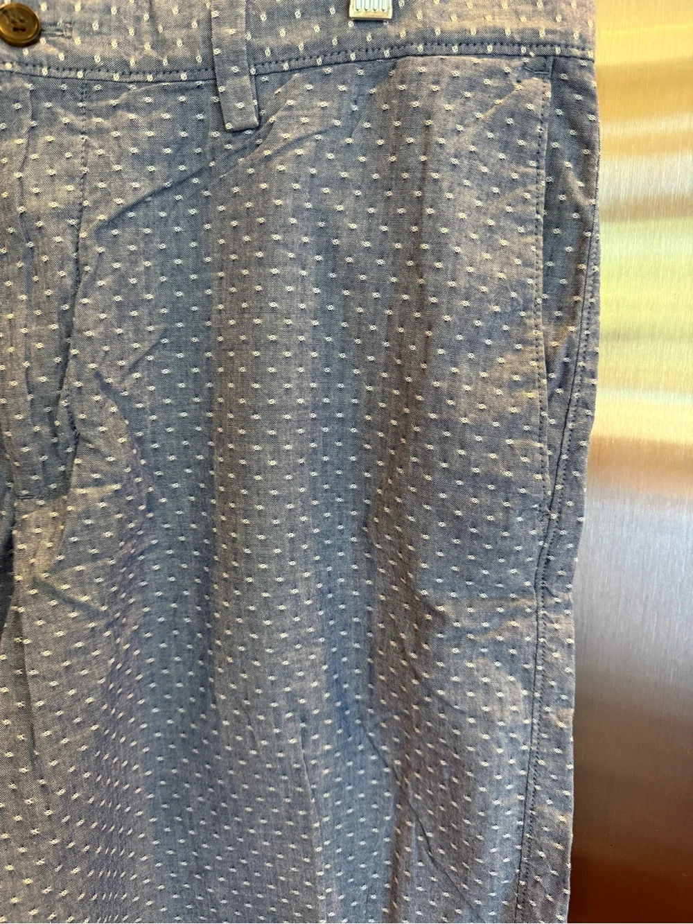 Banana Republic Blue Micro-Dot Flat Front Shorts, size 38